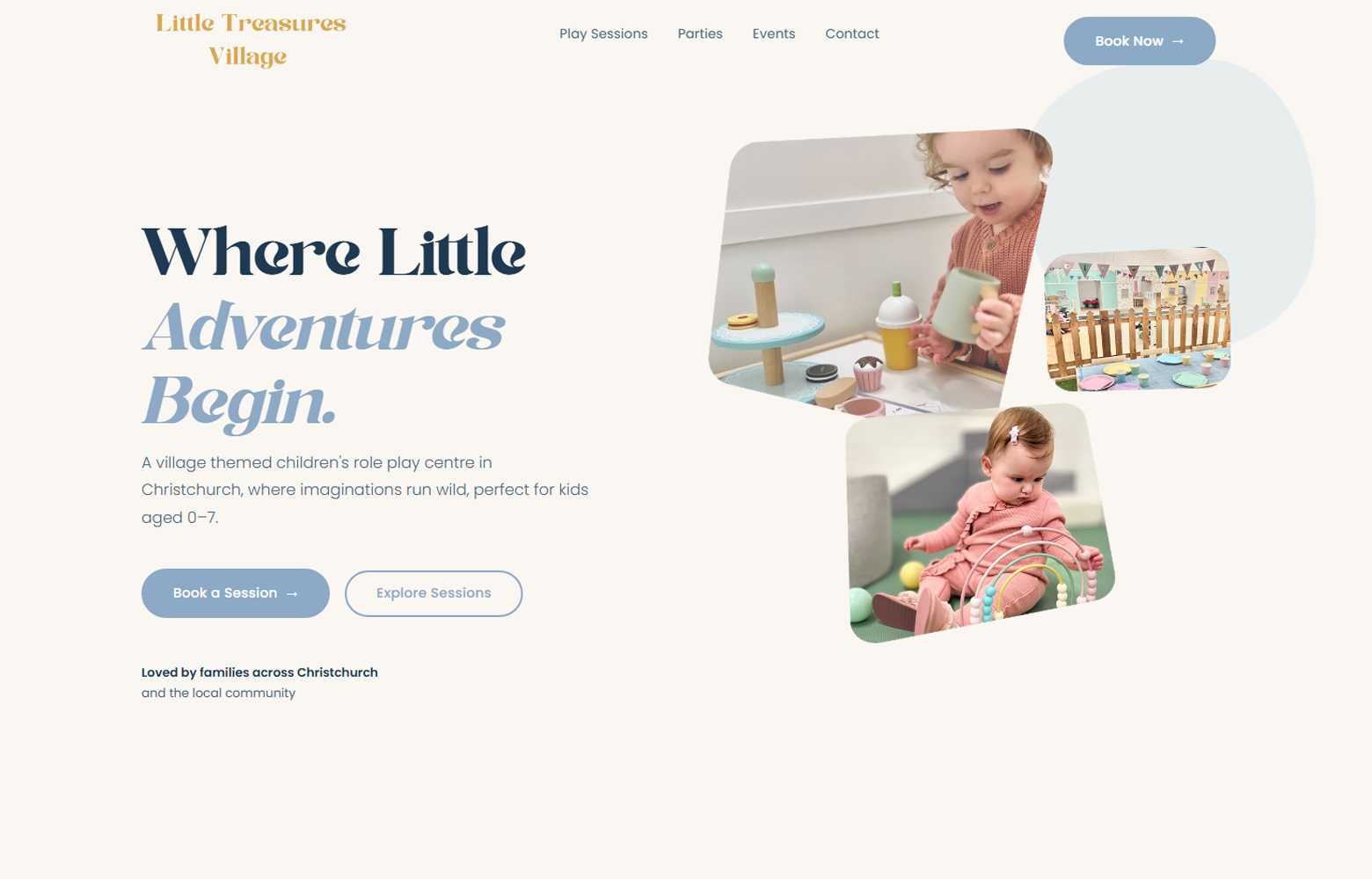 Website preview for Little Treasures Village